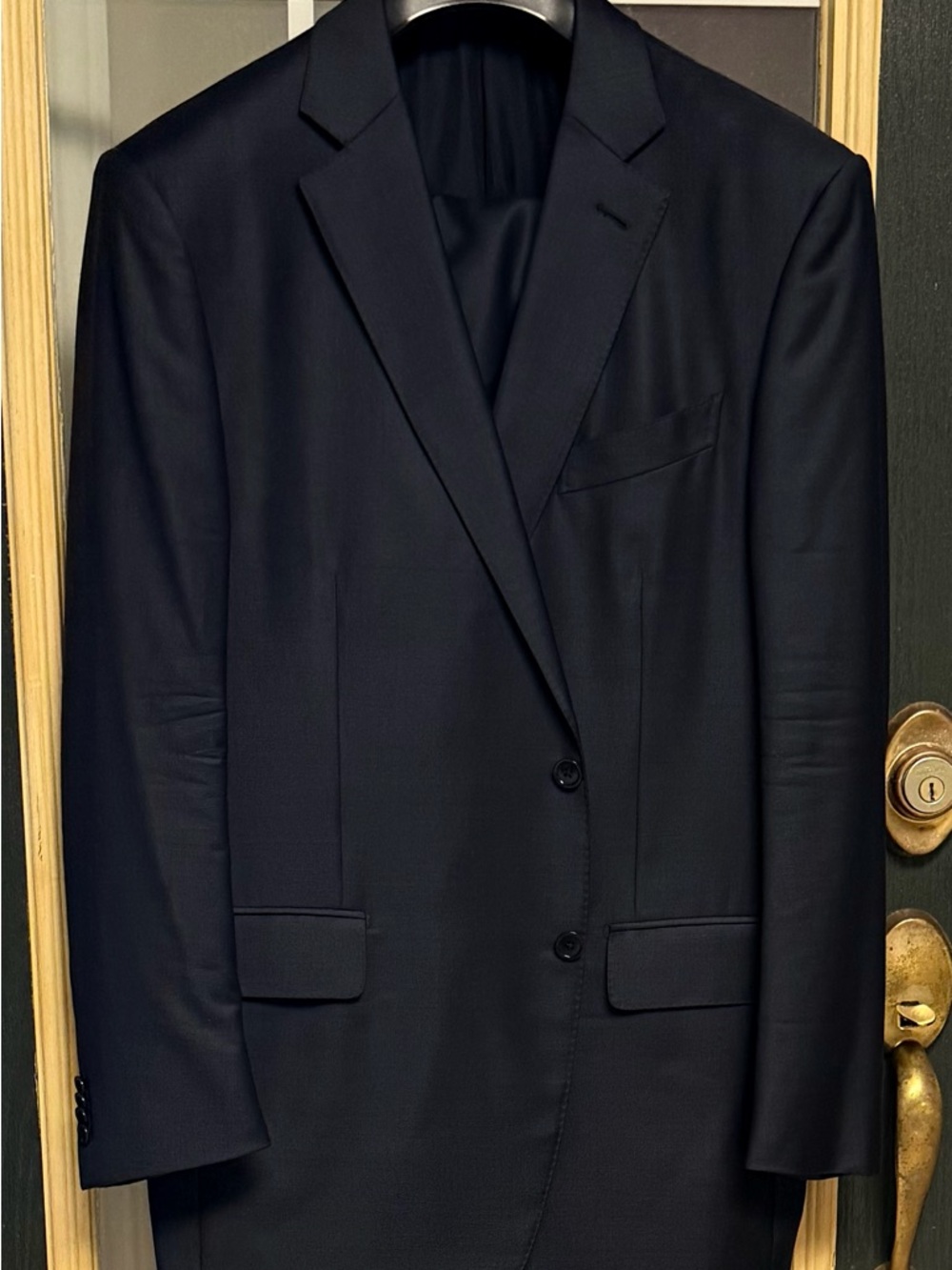 Ermenegildo Zegna Trofeo Milano Tic Tac Weave Suit Navy Blue 56R Or 46R US - Picture 3 of 15